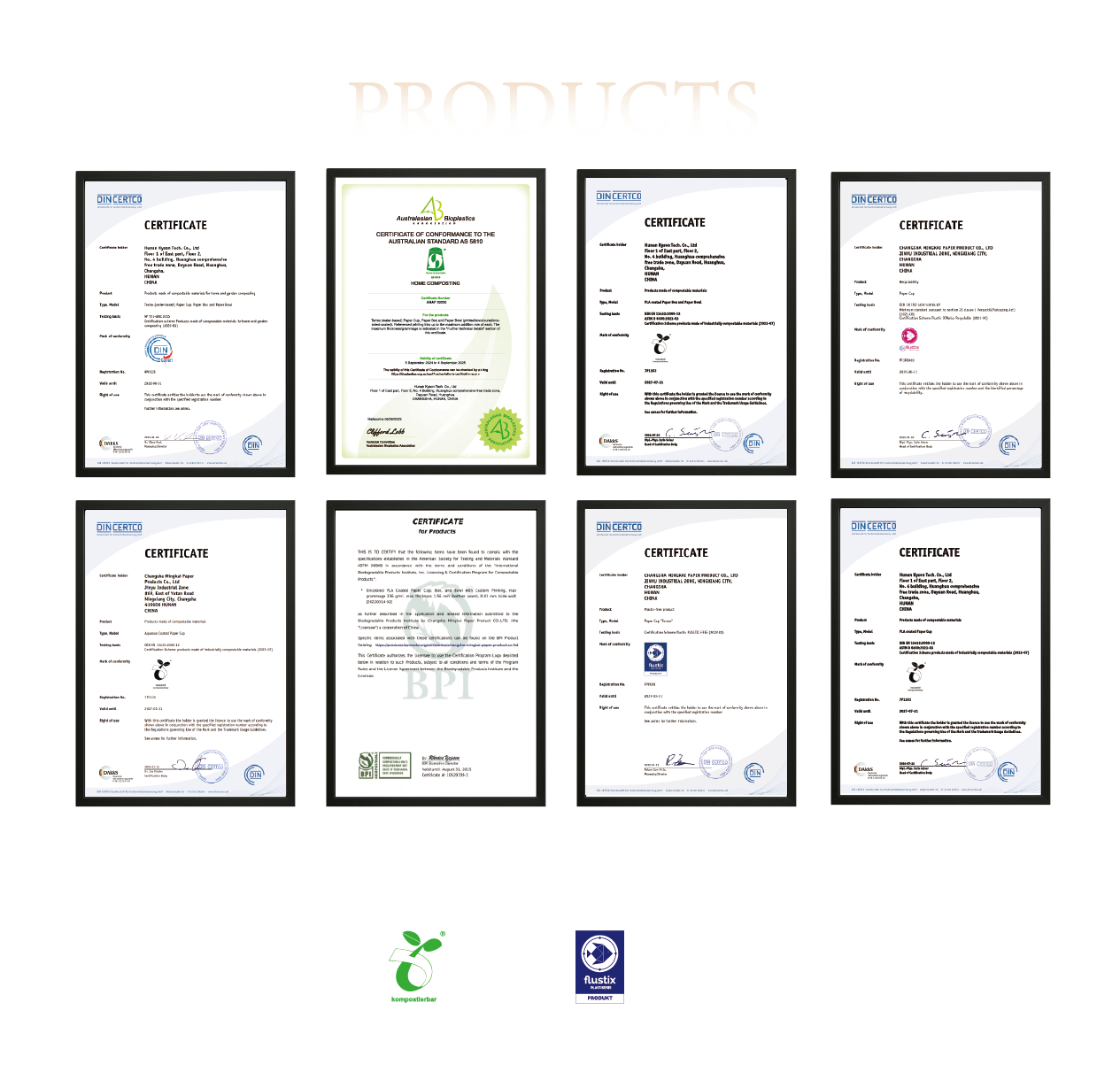 Kyson product and facility certificate collection